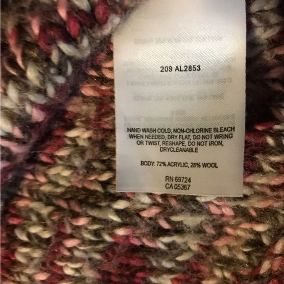 Columbia Multicolor Turtleneck Knitted Wool Blend Sweater Large - Picture 2 of 7